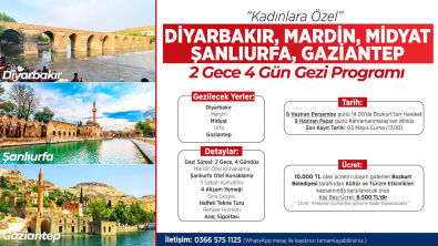Diyarbakır, Mardin, Midyat, Şanlıurfa, Gaziantep Gezi Programı
