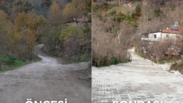 Çakmak Sokak Yolu Parke Kaplandı