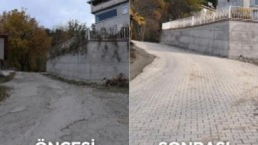 Çakmak Sokak Yolu Parke Kaplandı