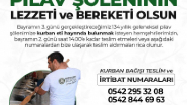 Kurban Hayrınız Pilav Şölenimizin Lezzeti ve Bereketi Olsun